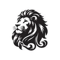 Lion silhouette plat illustration. vecteur