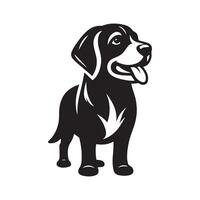 chien silhouette plat illustration. vecteur