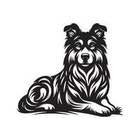 chien silhouette plat illustration. vecteur