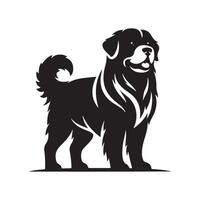 chien silhouette plat illustration. vecteur