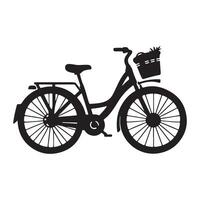 vélo silhouette plat illustration. vecteur