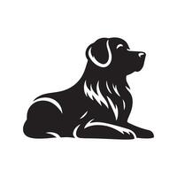 chien silhouette plat illustration. vecteur