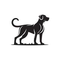 chien silhouette plat illustration. vecteur