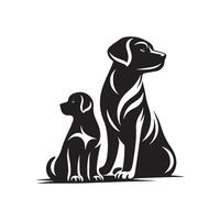 chien silhouette plat illustration. vecteur