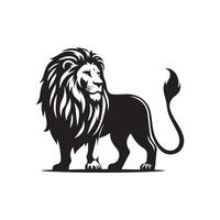 Lion silhouette plat illustration. vecteur