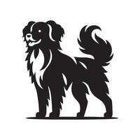 chien silhouette plat illustration. vecteur