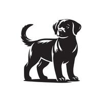 chien silhouette plat illustration. vecteur