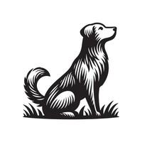 chien silhouette plat illustration. vecteur