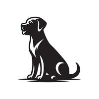 chien silhouette plat illustration. vecteur