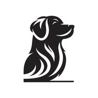 chien silhouette plat illustration. vecteur