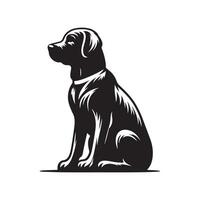 chien silhouette plat illustration. vecteur