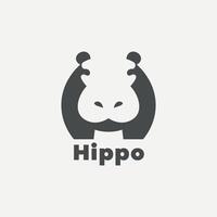 illustration de hippopotame logo vecteur