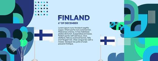 Finlande indépendance journée bannière dans géométrique style. coloré moderne salutation carte pour nationale journée de Finlande dans décembre. conception Contexte pour célébrer nationale vacances vecteur