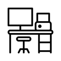 bureau de travail icône. endroit de travail Bureau table bureau. adapté pour site Internet, logo, application, modèle et ui conception. vecteur