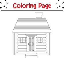 bois maison coloration livre page pour les enfants vecteur