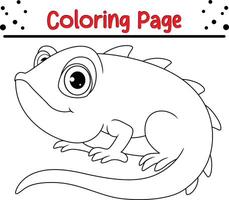 mignonne caméléon coloration page pour enfants. animal coloration livre pour les enfants vecteur