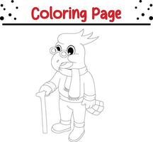 marrant animal coloration page. coloration livre pour enfants. vecteur