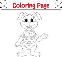 mignonne lapin coloration page. coloration livre pour enfants. vecteur