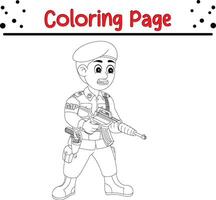 Sécurité garde coloration livre page pour enfants. vecteur