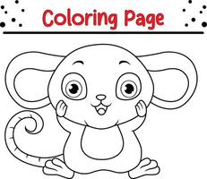 mignonne Souris coloration page. animal coloration livre pour des gamins vecteur