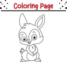 mignonne lapin coloration page. animal coloration livre pour des gamins vecteur