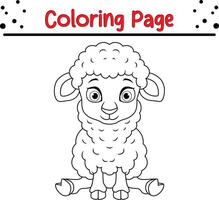 mignonne bébé mouton coloration page. animal coloration livre pour des gamins vecteur