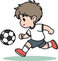 peu enfant en jouant football illustration vecteur