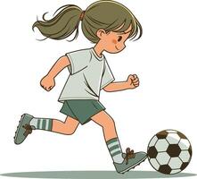 peu enfant en jouant football illustration vecteur