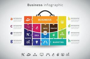 infographie modèle pour entreprise, affaires sac vecteur