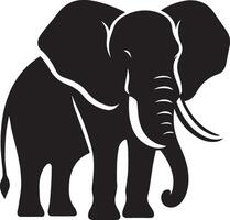 l'éléphant silhouettes art, noir et blanc Couleur vecteur