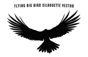 en volant gros oiseau silhouette agrafe art, une en volant oiseau noir silhouette vecteur