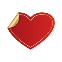 rouge l'amour cœur avec d'or décoration Cadre doubler, dessin animé isolé illustration vecteur