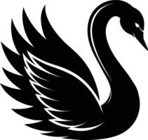 une noir silhouette de une cygne vecteur