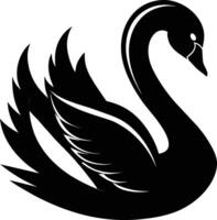 une noir silhouette de une cygne vecteur