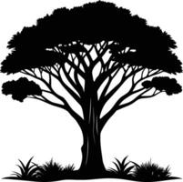 une illustration de africain arbre silhouette vecteur