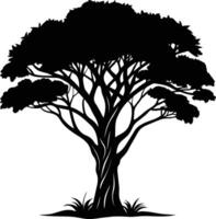 une illustration de africain arbre silhouette vecteur