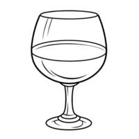 contour de un élégant du vin verre icône. vecteur