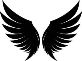 une noir silhouette de une ange ailes vecteur