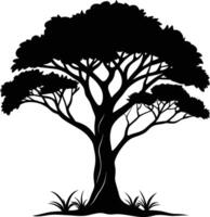 une illustration de africain arbre silhouette vecteur