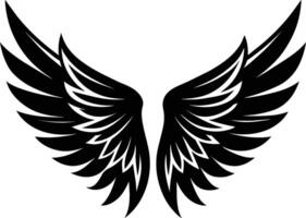 une noir silhouette de une ange ailes vecteur