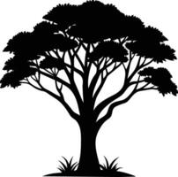 une illustration de africain arbre silhouette vecteur