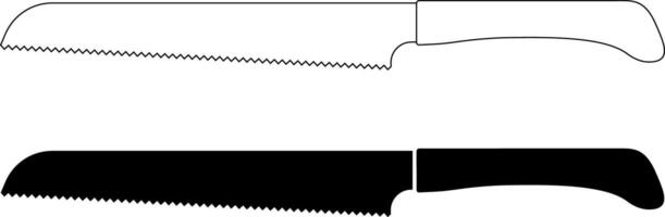 pain couteau icône ensemble isolé sur blanc Contexte vecteur