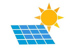 photovoltaïque icône. solaire Puissance génération. solaire panneaux et Soleil. vecteur