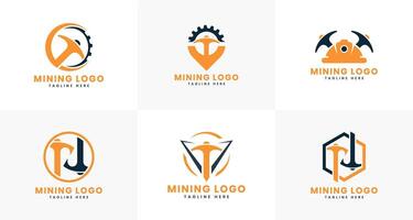 exploitation minière industriel logo conception collection moderne minimal concept concept vecteur
