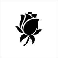 bouton de rose silhouette logo vecteur