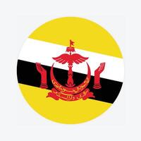 nationale drapeau de brunei. brunei drapeau. brunei rond drapeau. vecteur