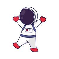 mignonne dessin animé illustration de content astronaute. vecteur