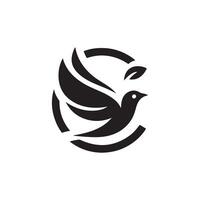 c oiseau logo, icône, silhouette conception noir et blanc Couleur vecteur