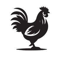 poulet silhouette sur blanc Contexte. poulet logo vecteur