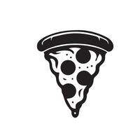 Pizza ligne art illustration. Pizza silhouette Pizza logo vecteur